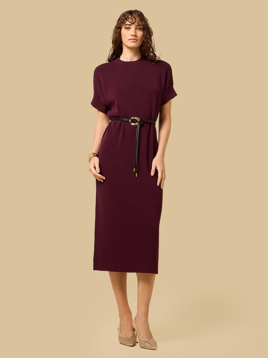 Knitted Dress with Belt