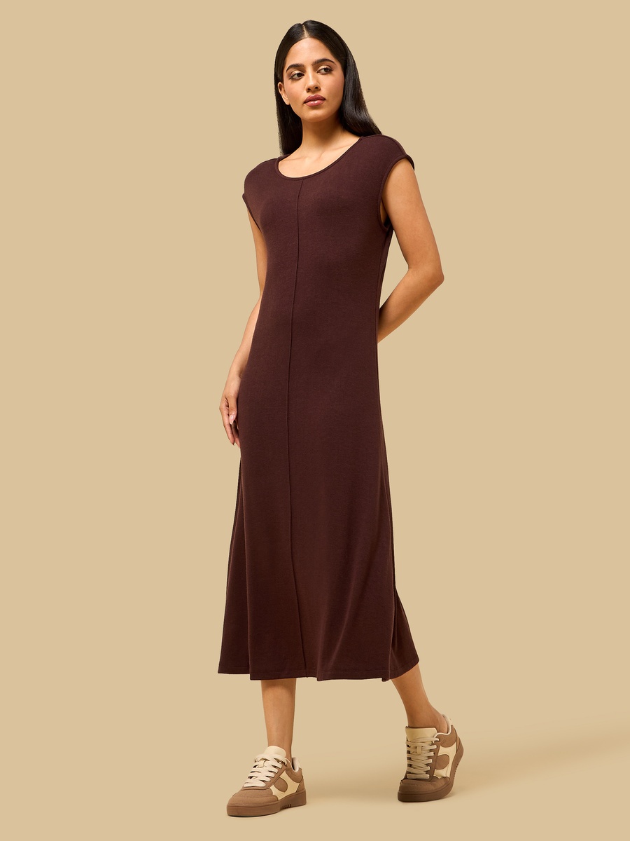 Pintuck Extended Sleeves Dress