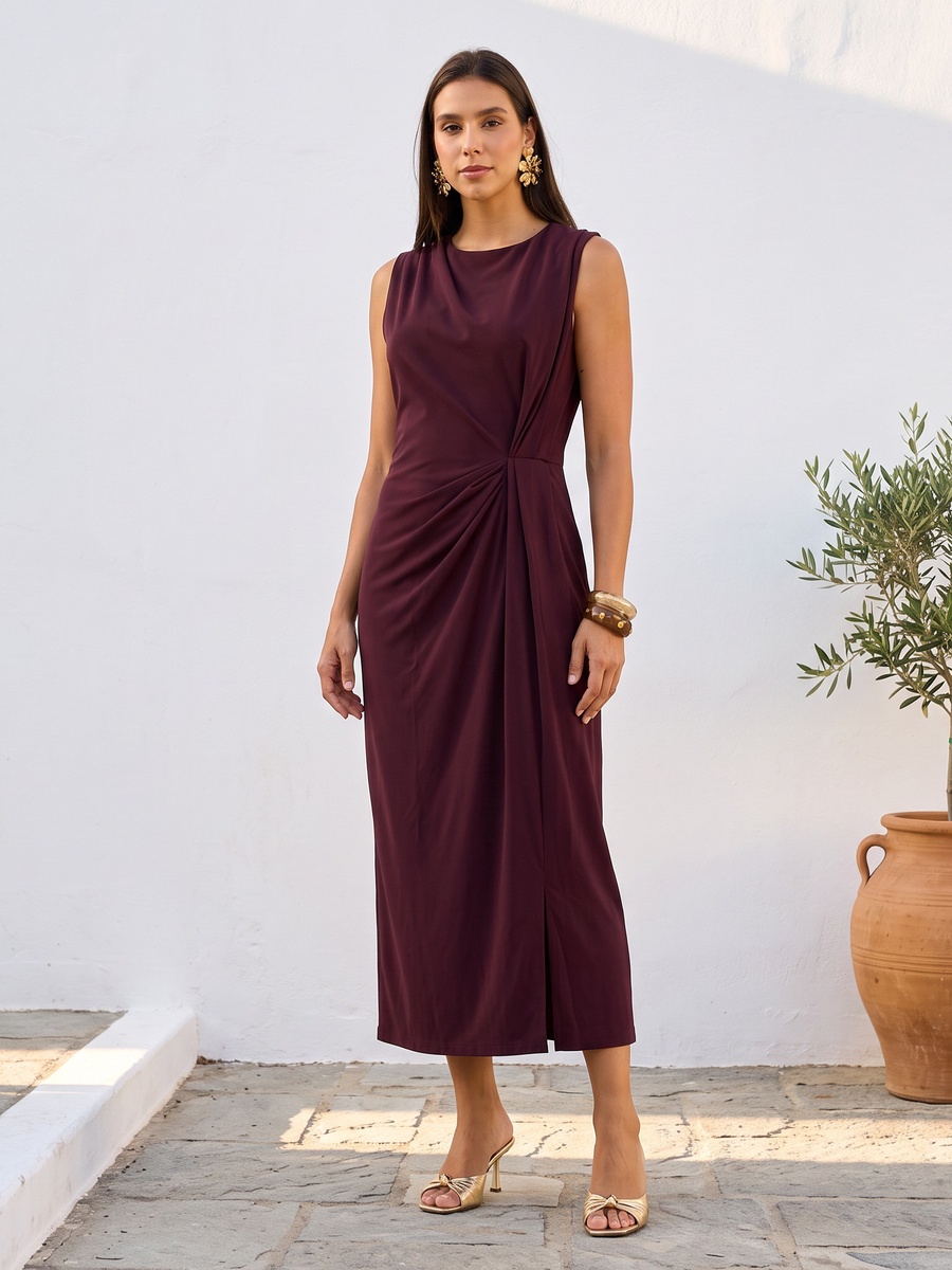 Sleeveless Twisted Drape Dress