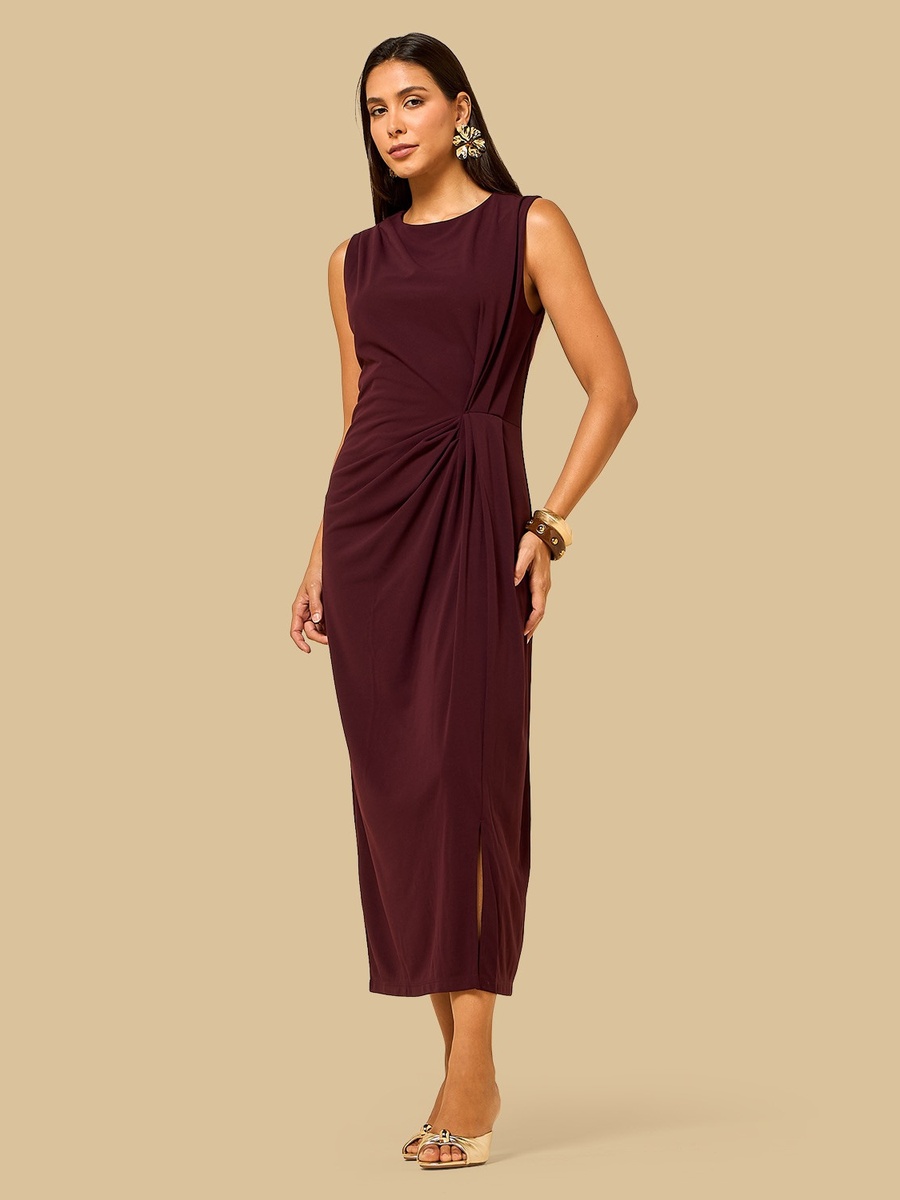 Sleeveless Twisted Drape Dress