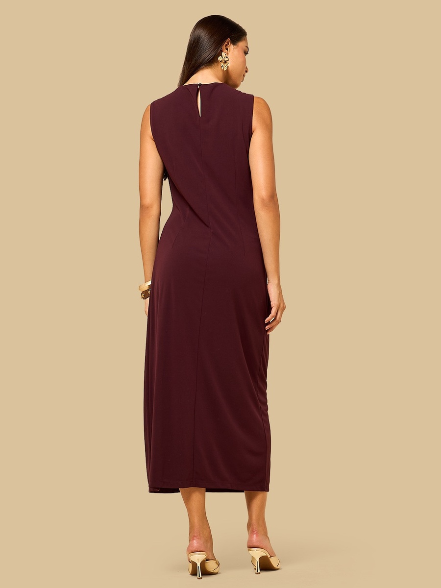 Sleeveless Twisted Drape Dress