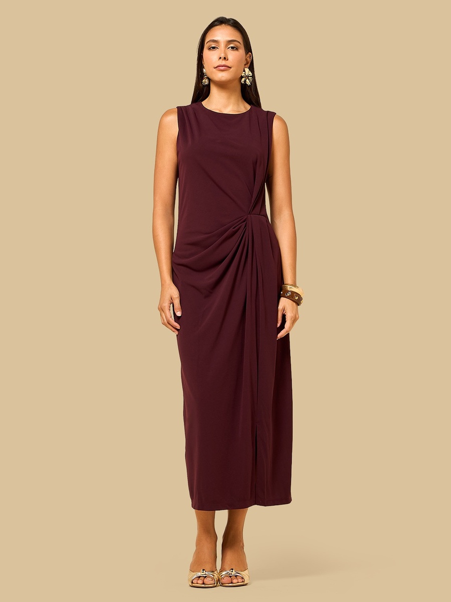 Sleeveless Twisted Drape Dress