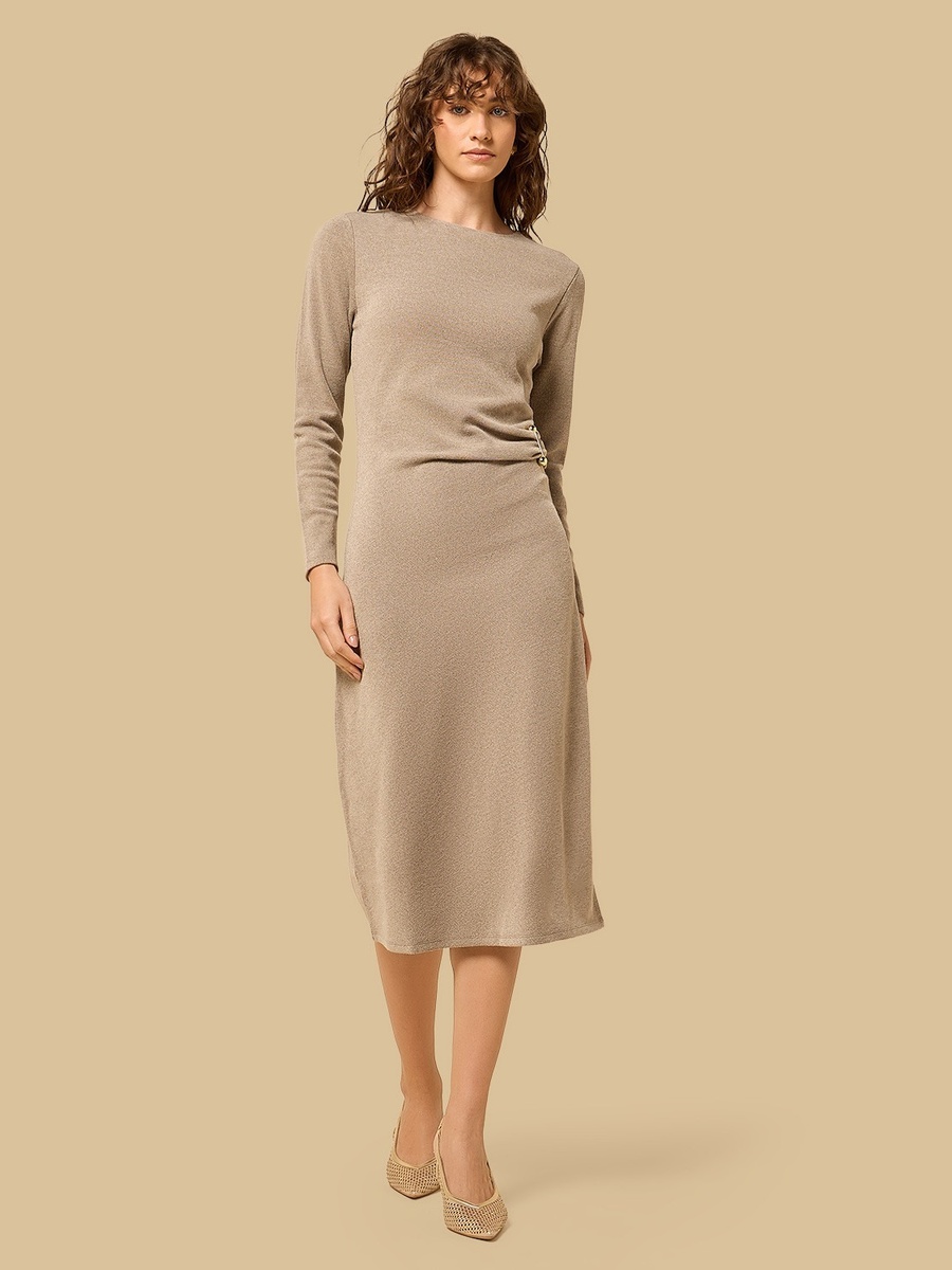 Metal Accent Midi Dress