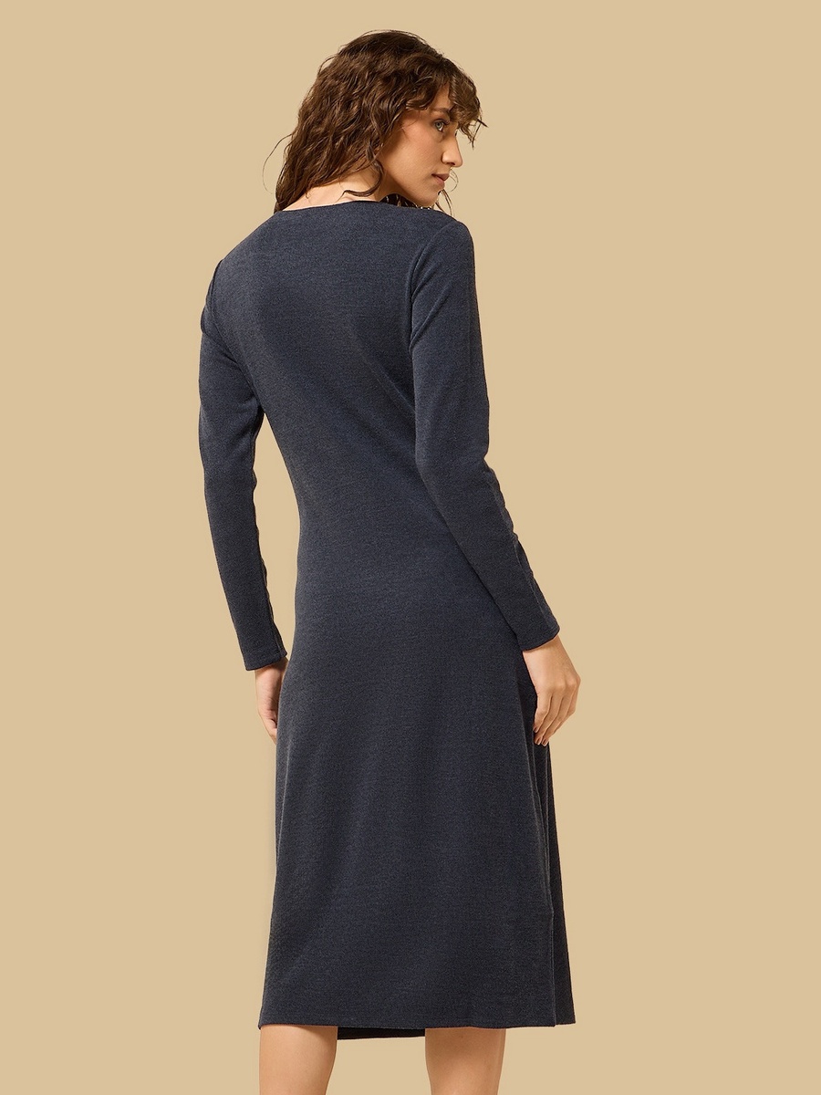 Metal Accent Midi Dress