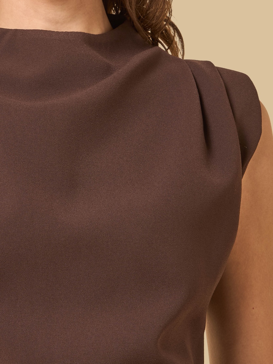 Draped Midi Dress with Slit