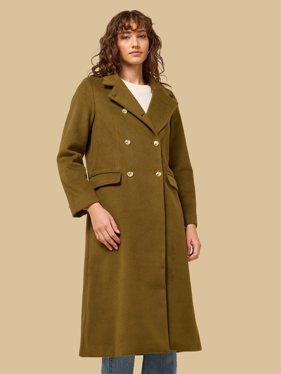 Textured Double Breasted Trench Coat