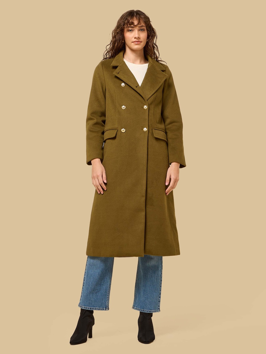 Textured Double Breasted Trench Coat