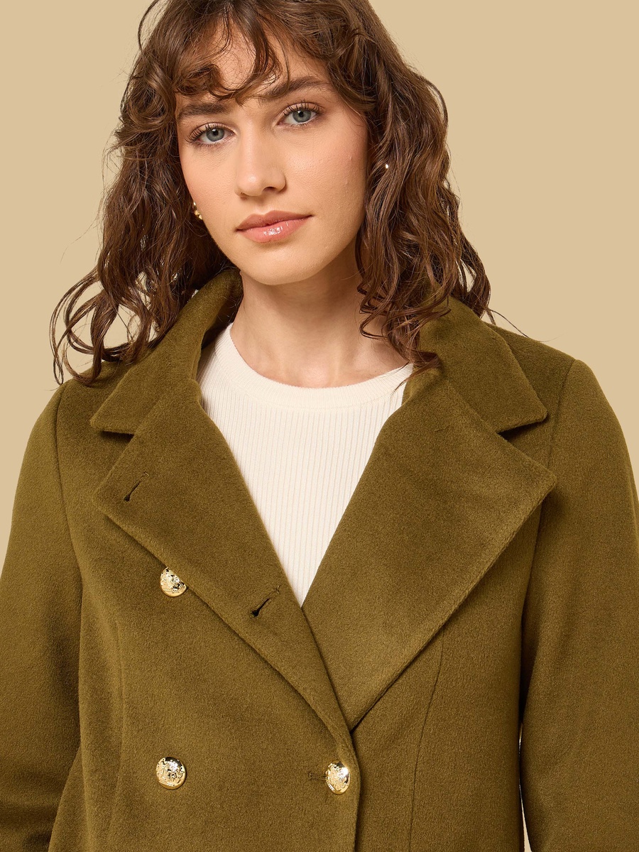 Textured Double Breasted Trench Coat