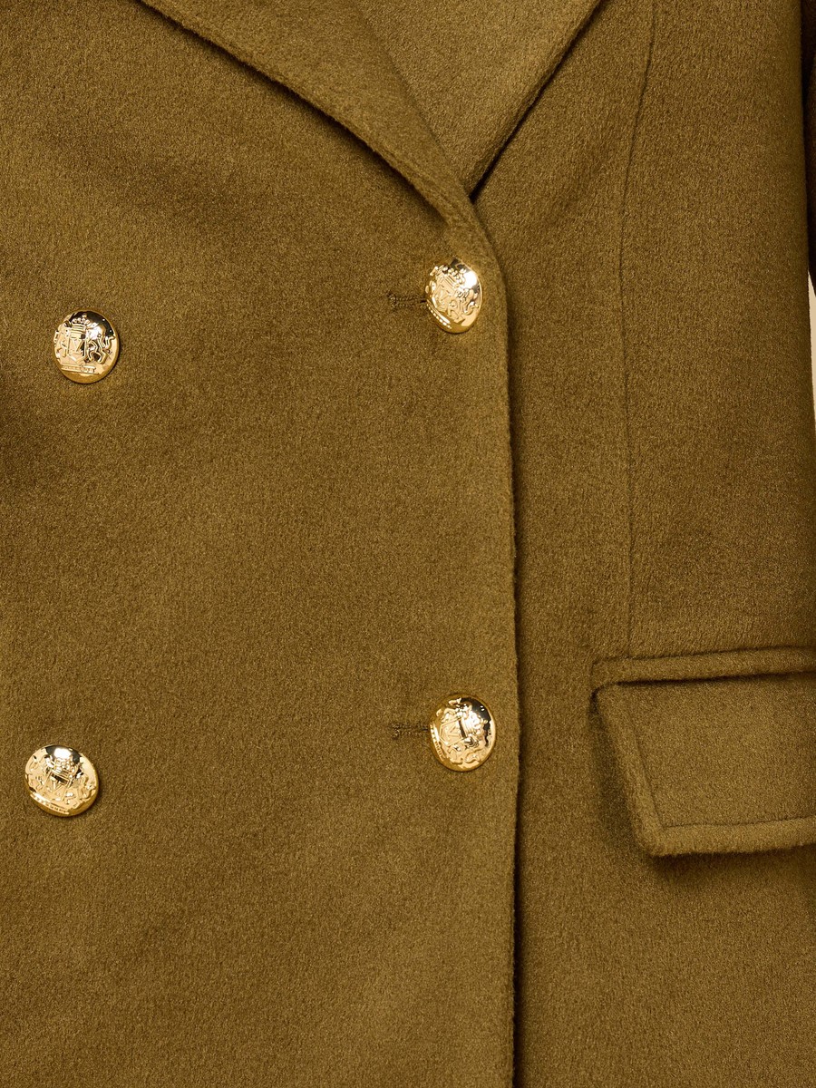 Textured Double Breasted Trench Coat
