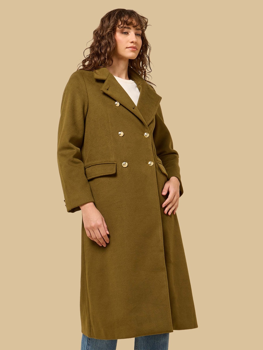 Textured Double Breasted Trench Coat