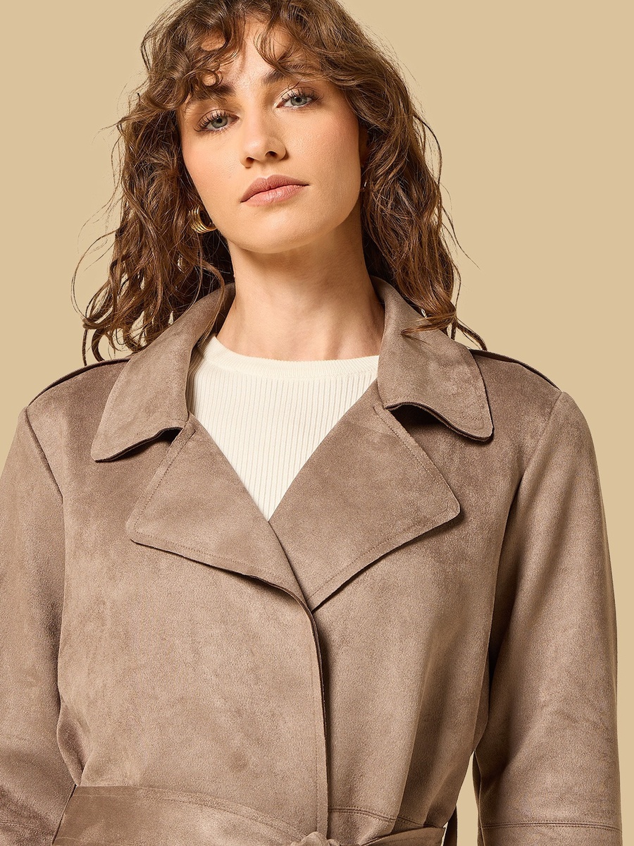 Suede Trench Coat