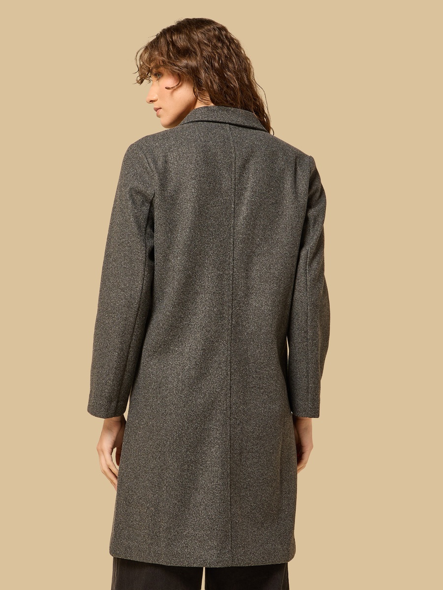 Button Detail Melton Trench Coat