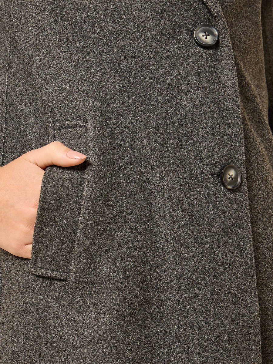 Button Detail Melton Trench Coat