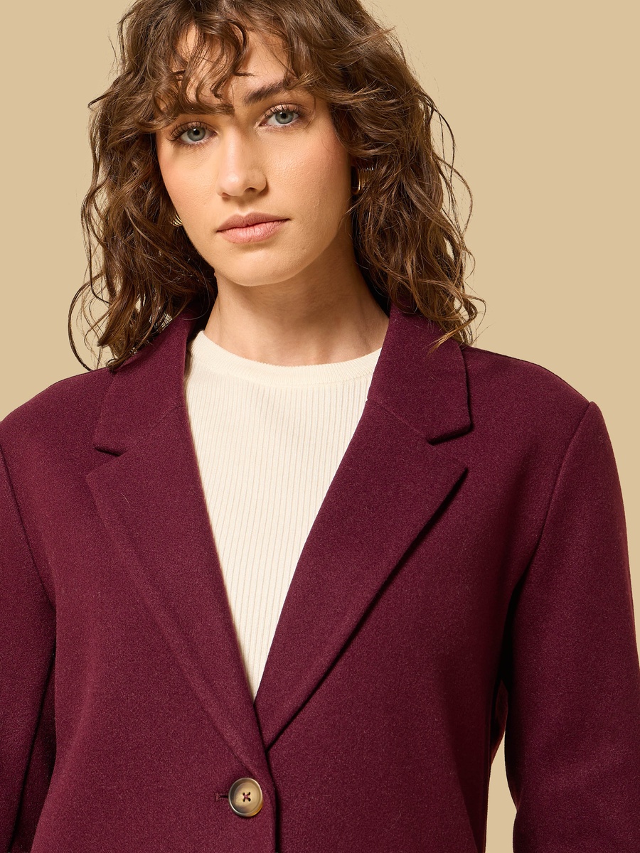 Button Detail Melton Trench Coat