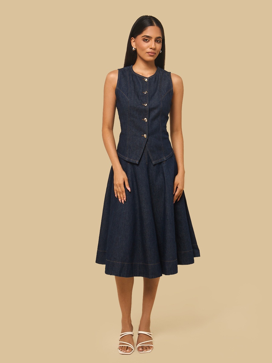 Panelled Denim Waistcoat