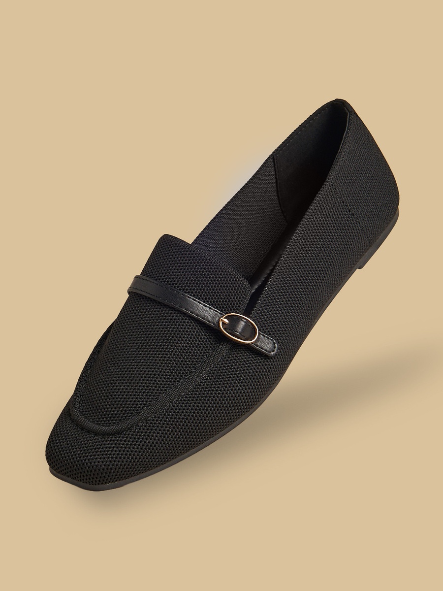 Buckle Accent Slip-On Loafers