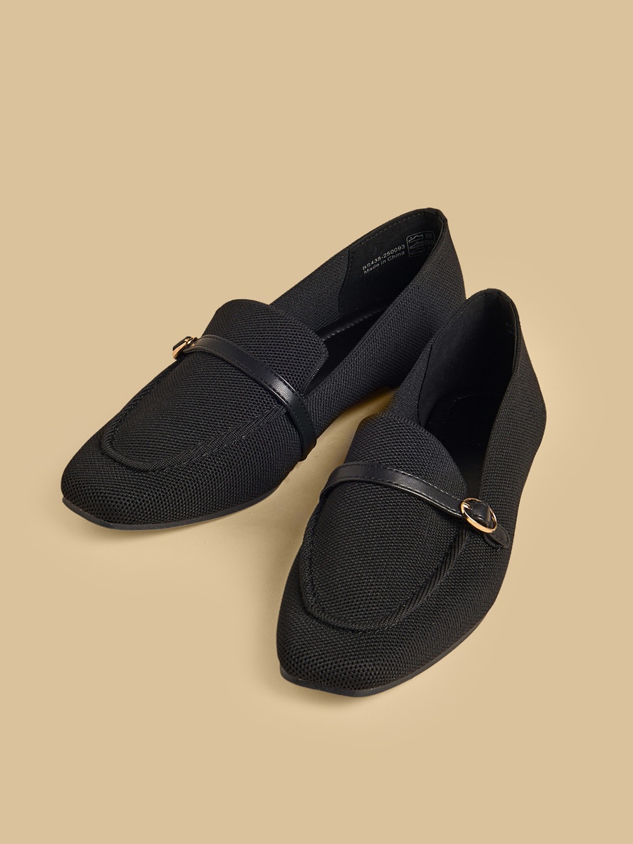 Buckle Accent Slip-On Loafers