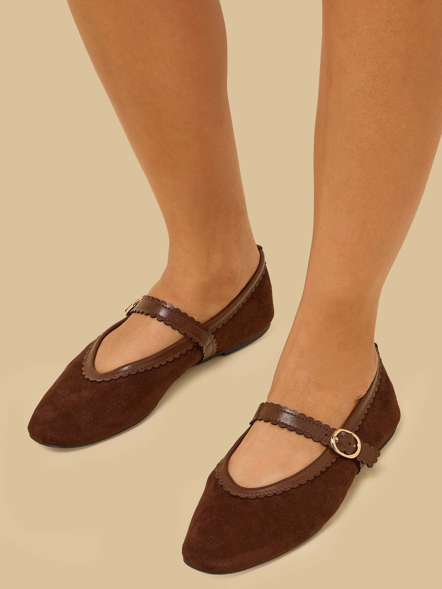 Textured Mary Jane Shoes with Buckle Closure