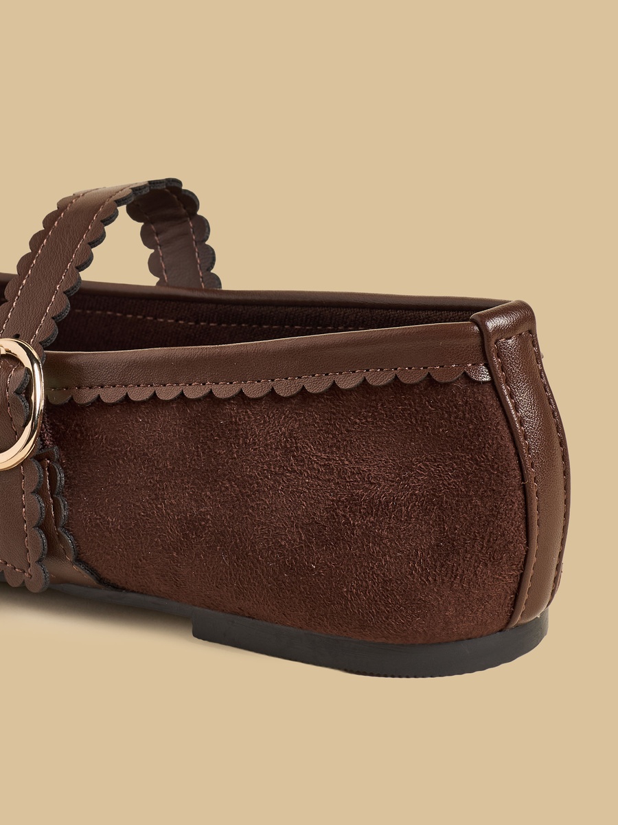 Textured Mary Jane Shoes with Buckle Closure