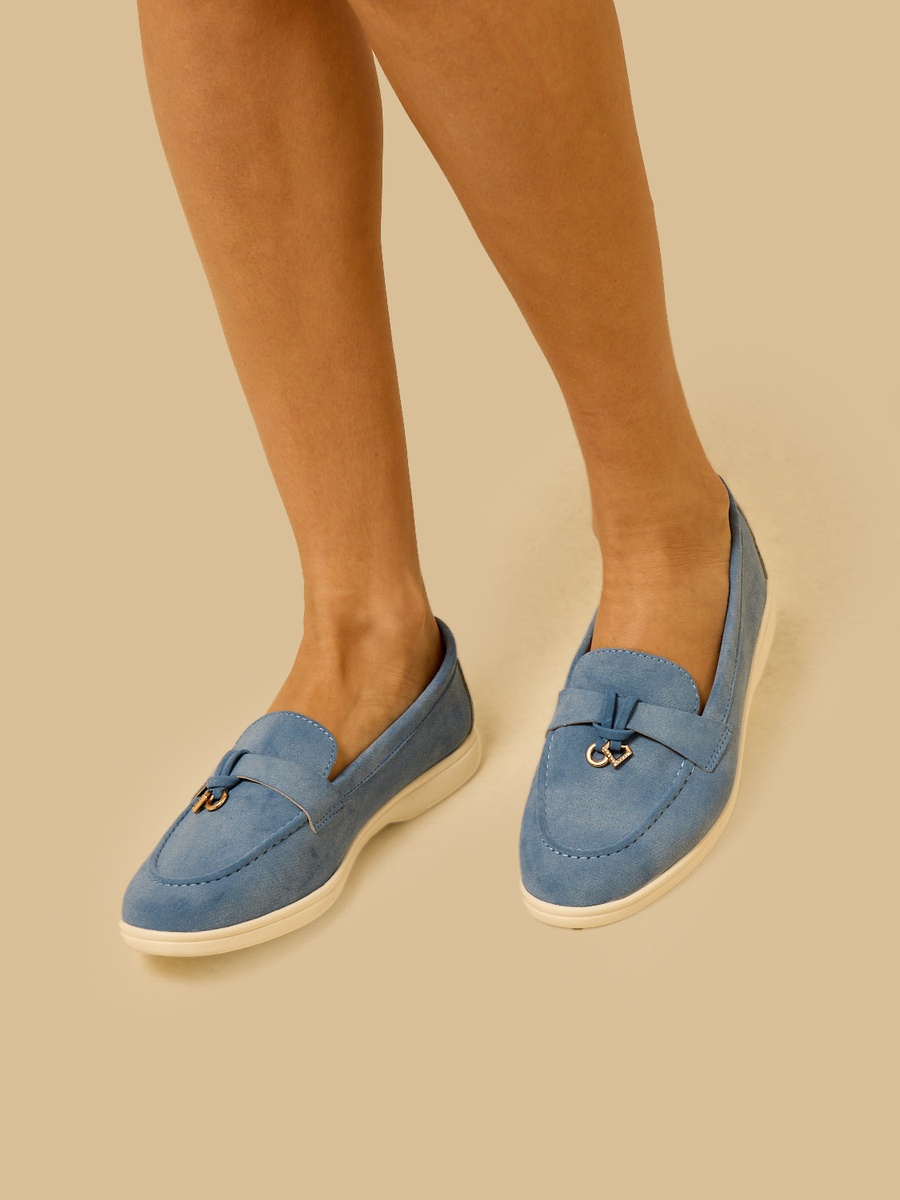 Metallic Accent Slip-On Loafers