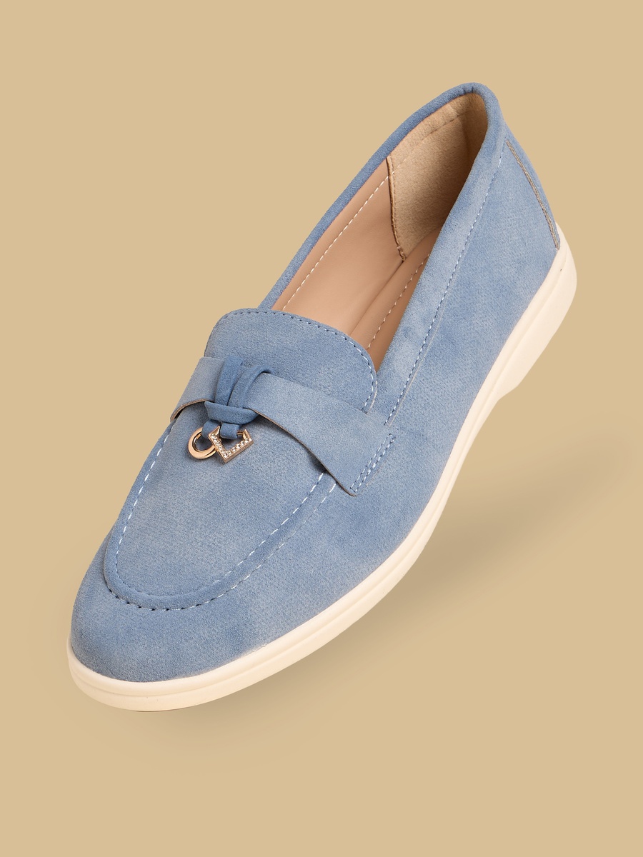 Metallic Accent Slip-On Loafers