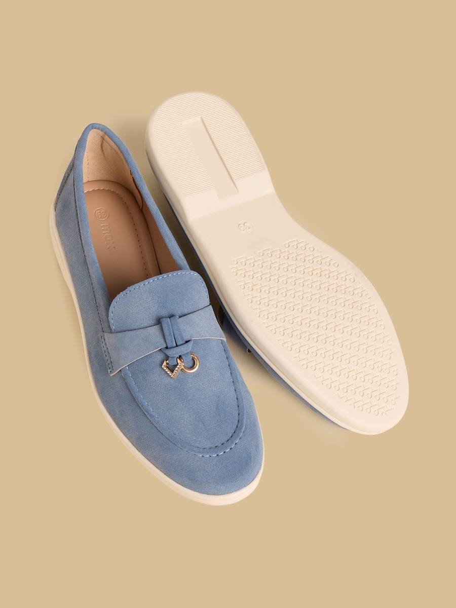 Metallic Accent Slip-On Loafers