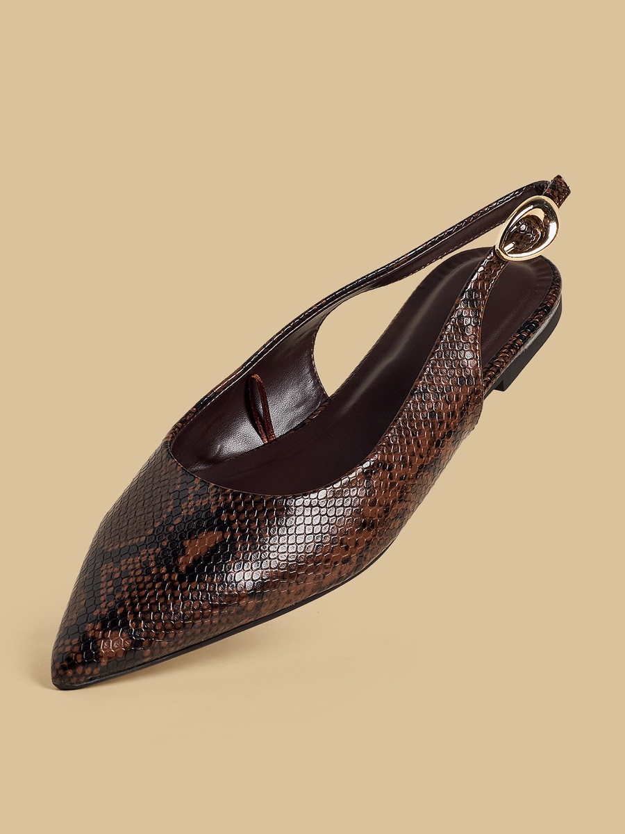 Pointed Toe Shoes with Buckle Closure