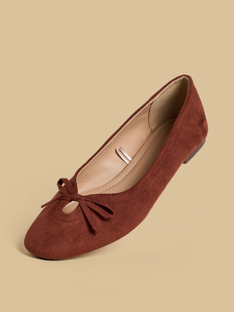 Bow Accent Slip-On Ballerina Shoes