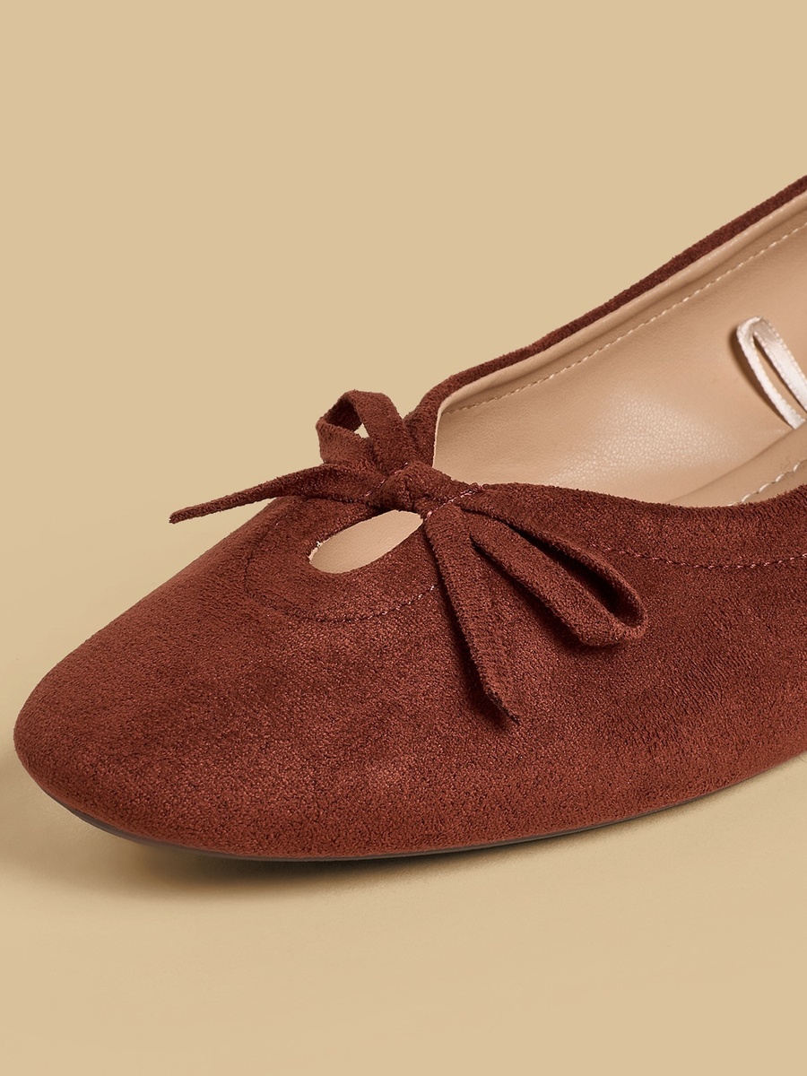 Bow Accent Slip-On Ballerina Shoes