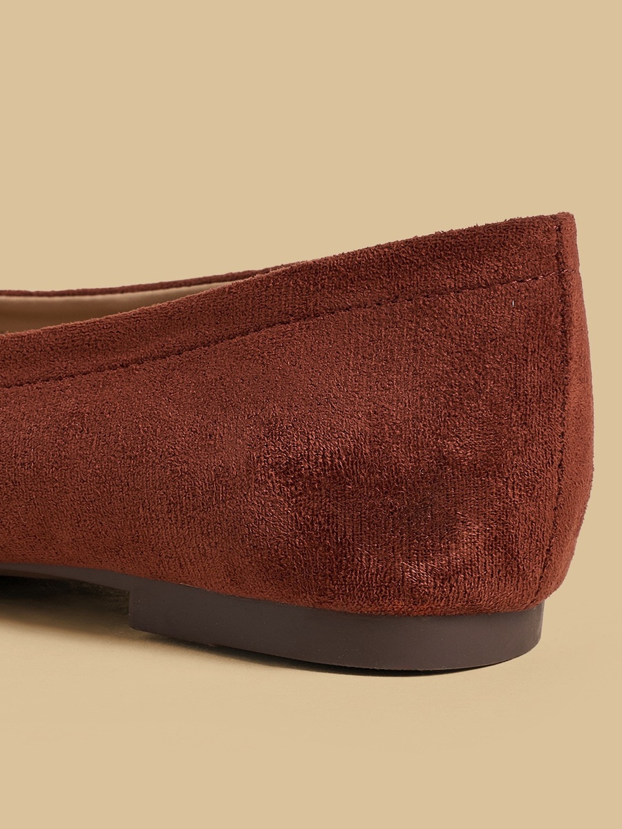 Bow Accent Slip-On Ballerina Shoes