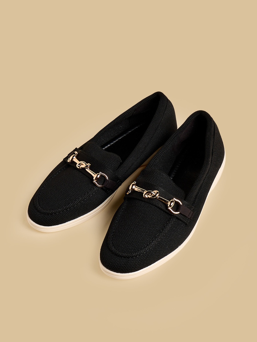 Metal Accent Slip-On Loafers