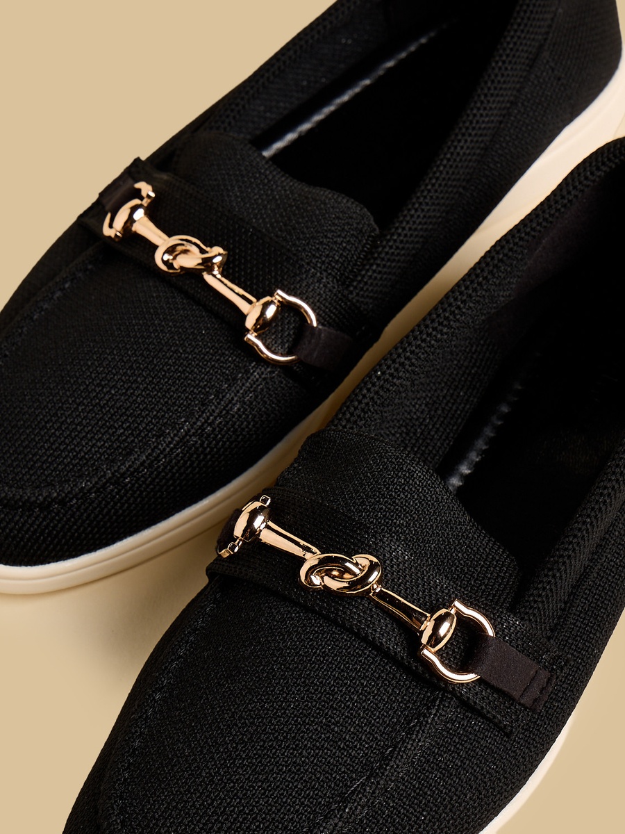 Metal Accent Slip-On Loafers