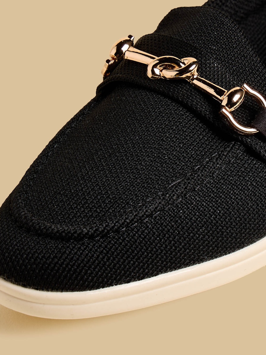 Metal Accent Slip-On Loafers