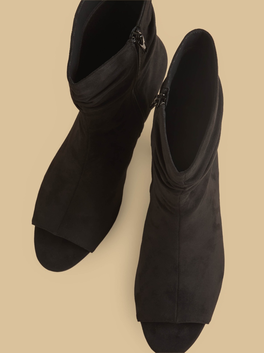 Peep Toe Ankle Boots with Kitten Heels