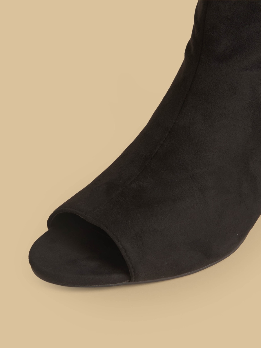 Peep Toe Ankle Boots with Kitten Heels
