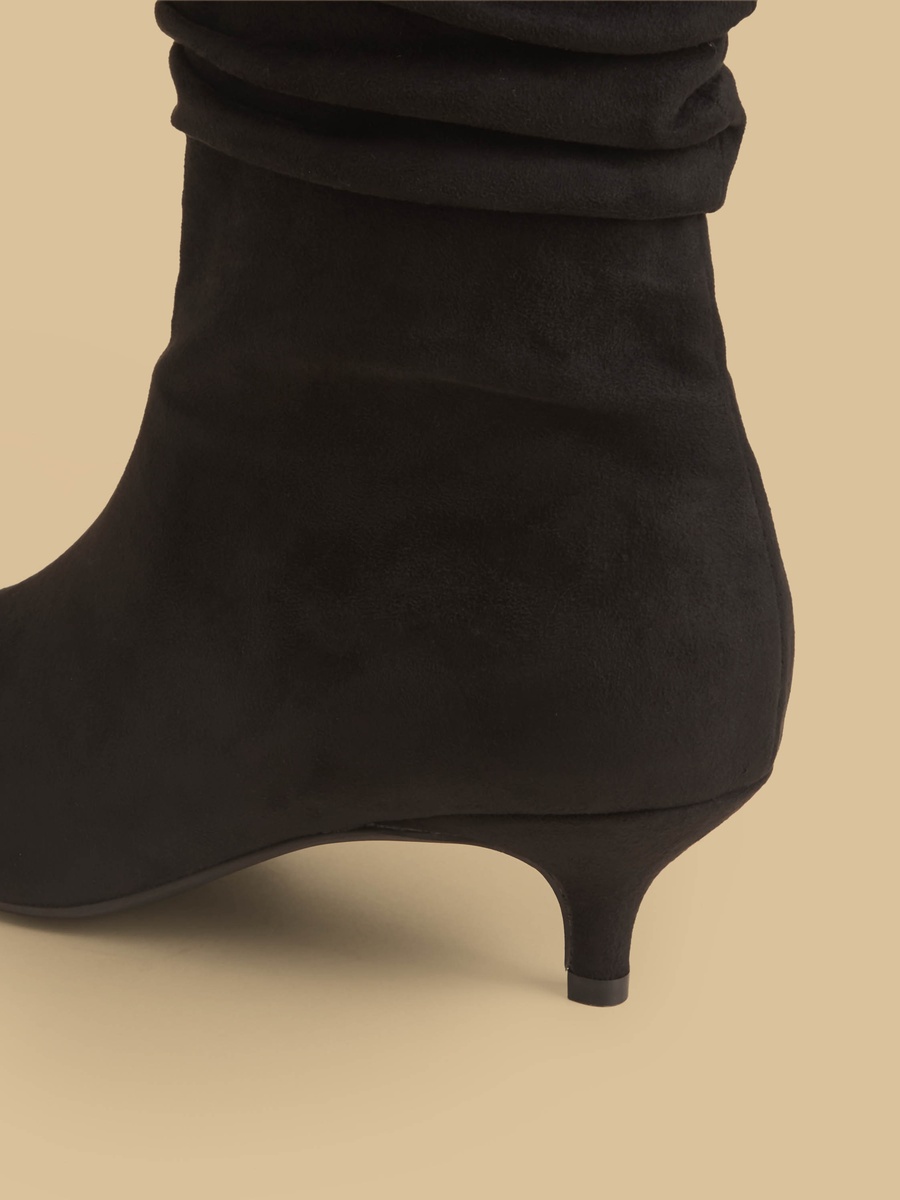 Peep Toe Ankle Boots with Kitten Heels