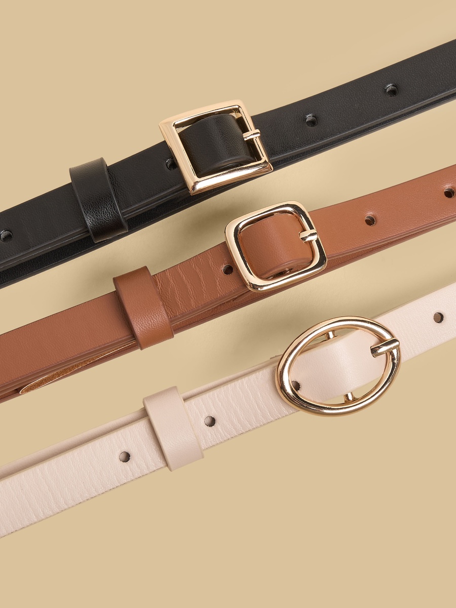 Pack of 3 - Pin Buckle Belt