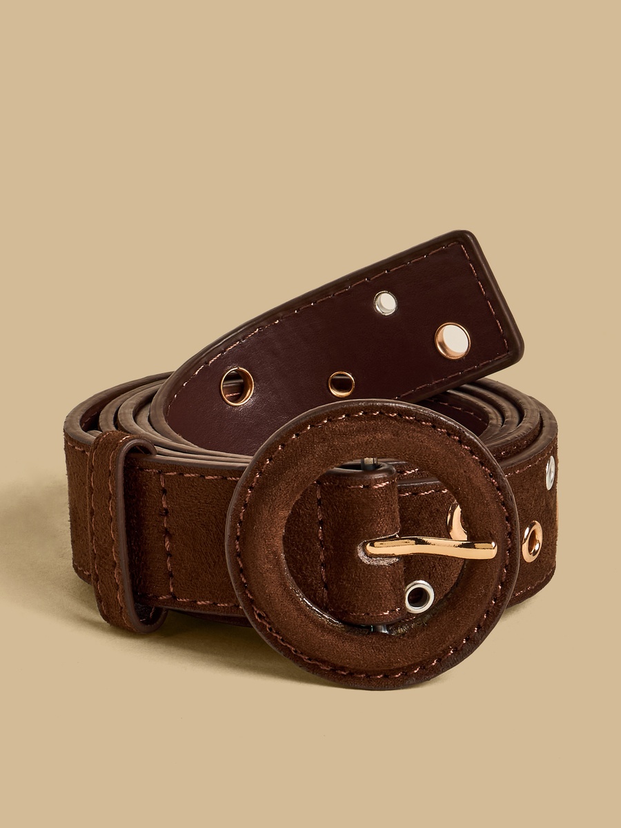 Rivet Accent Belt with Pin Buckle Closure