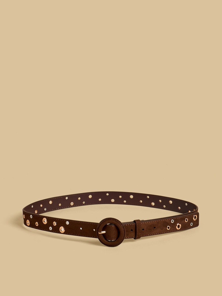 Rivet Accent Belt with Pin Buckle Closure