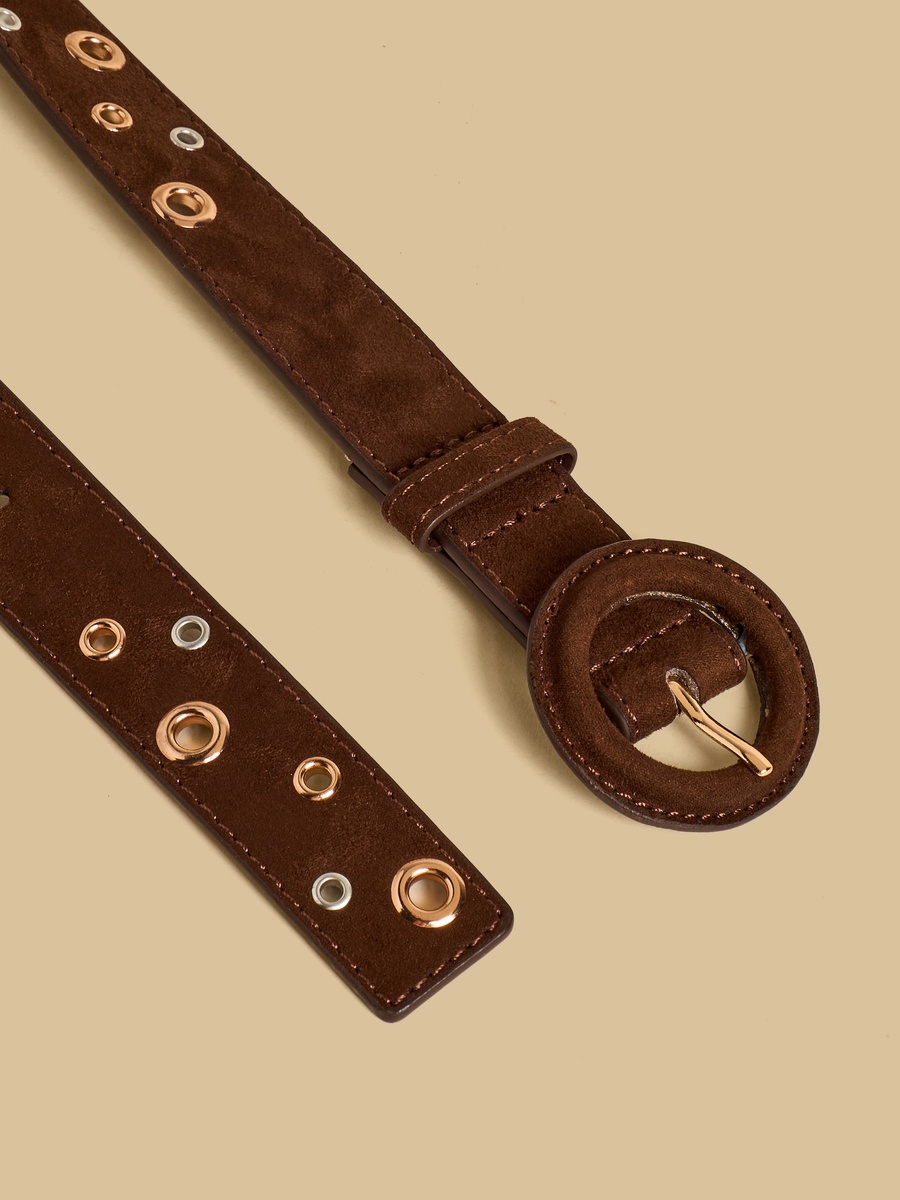 Rivet Accent Belt with Pin Buckle Closure