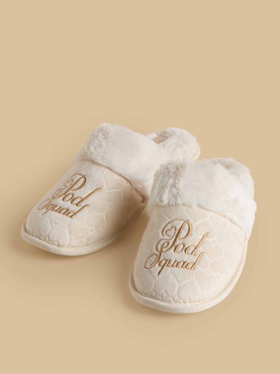 Embroidered Bedroom Mules