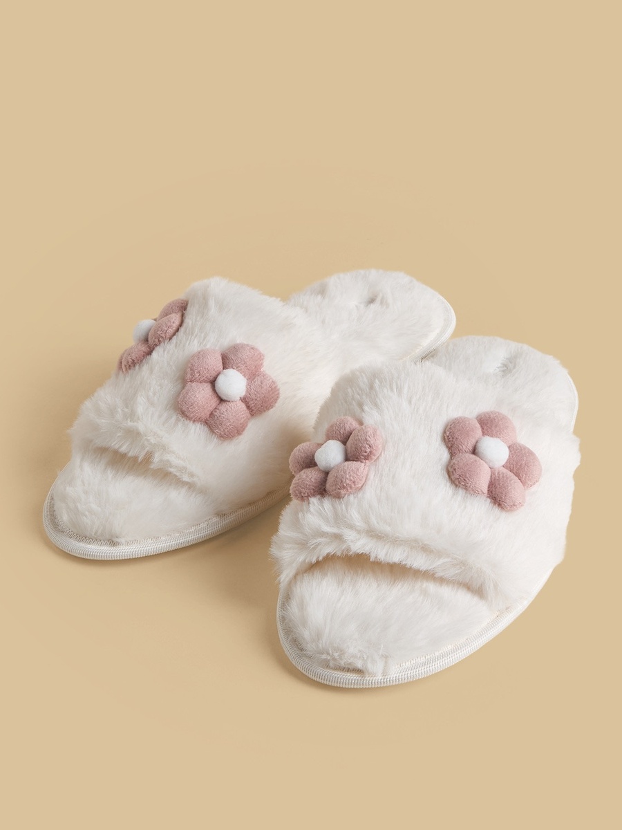 Floral Accent Bedroom Slippers