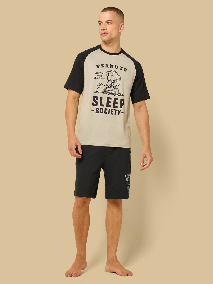 Peanuts Print Shorts Set