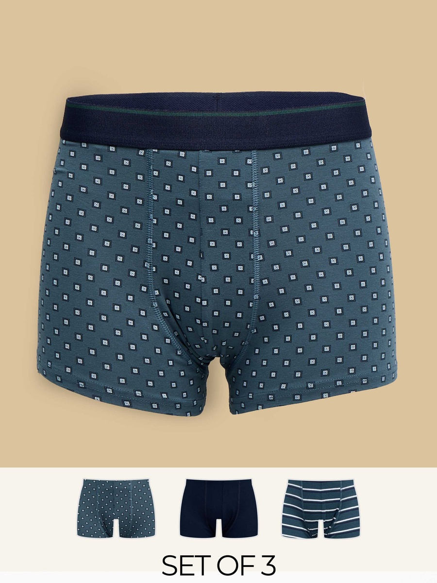 Pack of 3 - Assorted Hipster Trunks