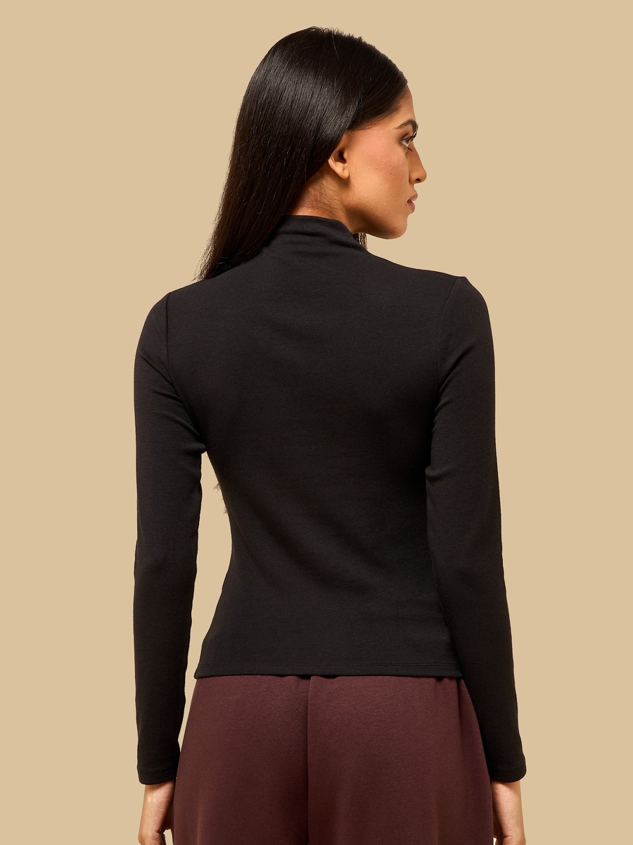 Plain Modal High Neck T-Shirt