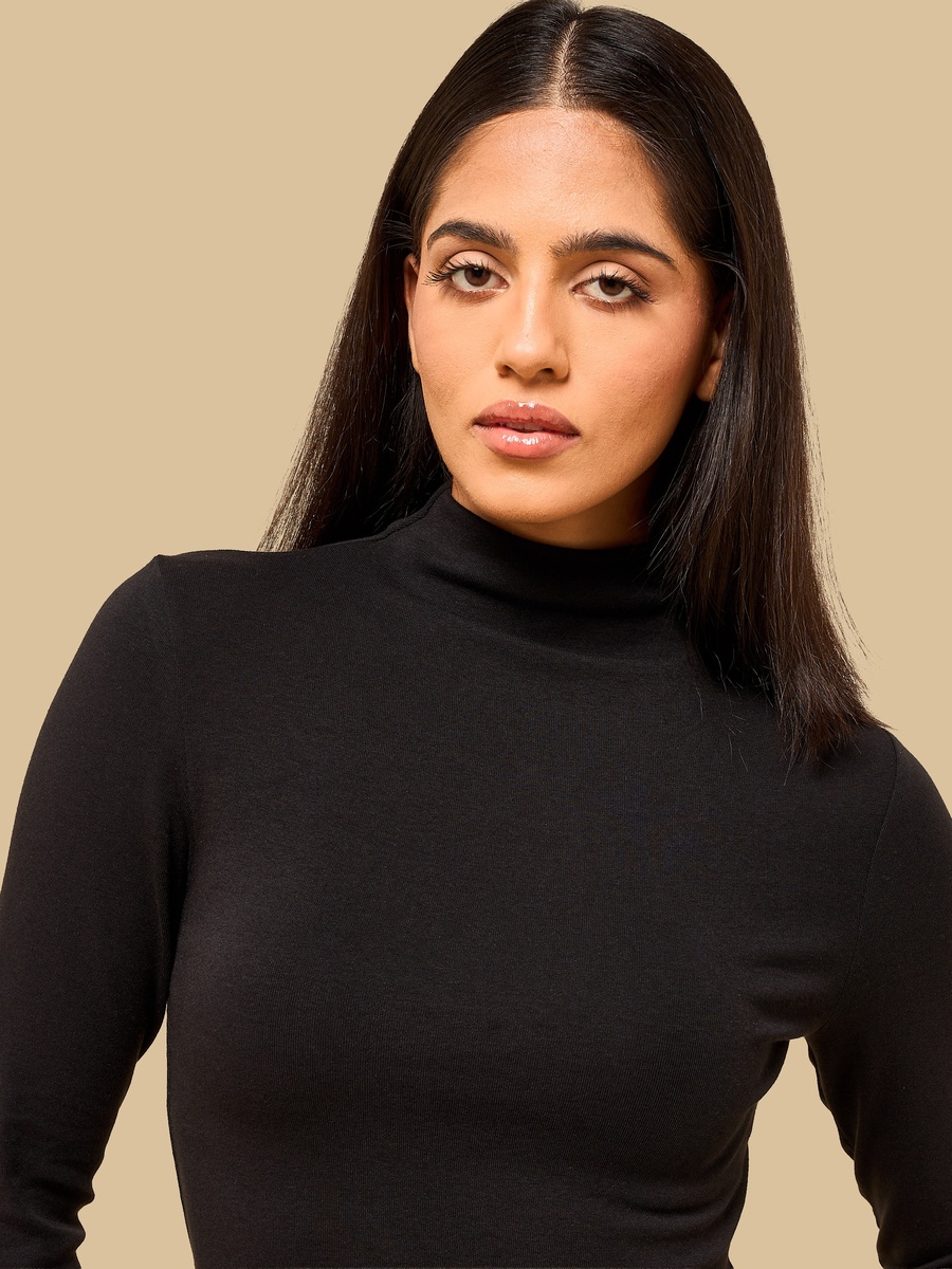 Plain Modal High Neck T-Shirt