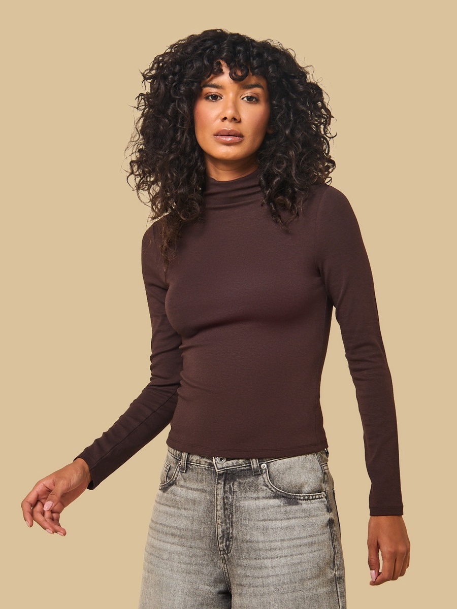 Plain Modal High Neck T-Shirt
