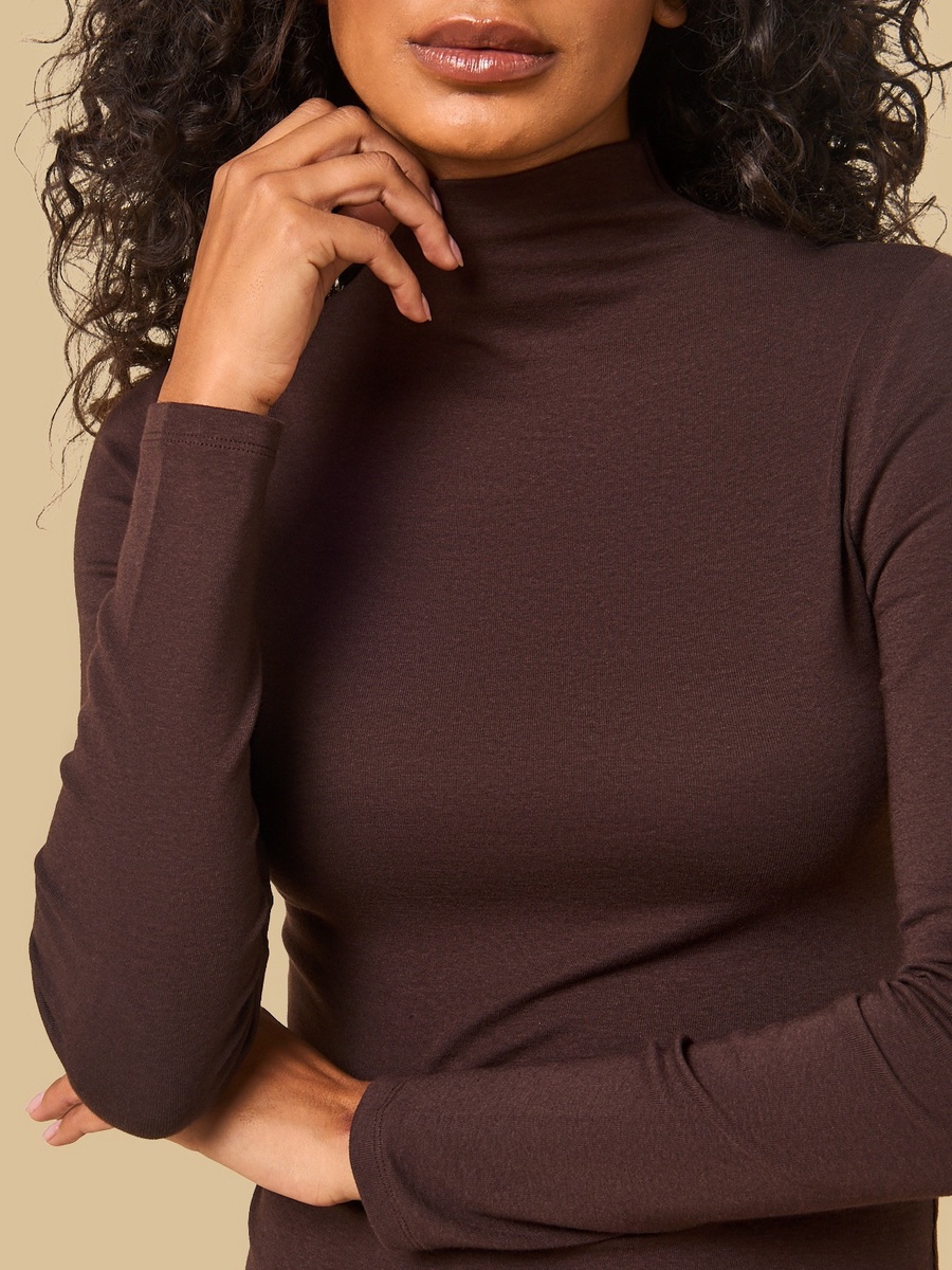 Plain Modal High Neck T-Shirt