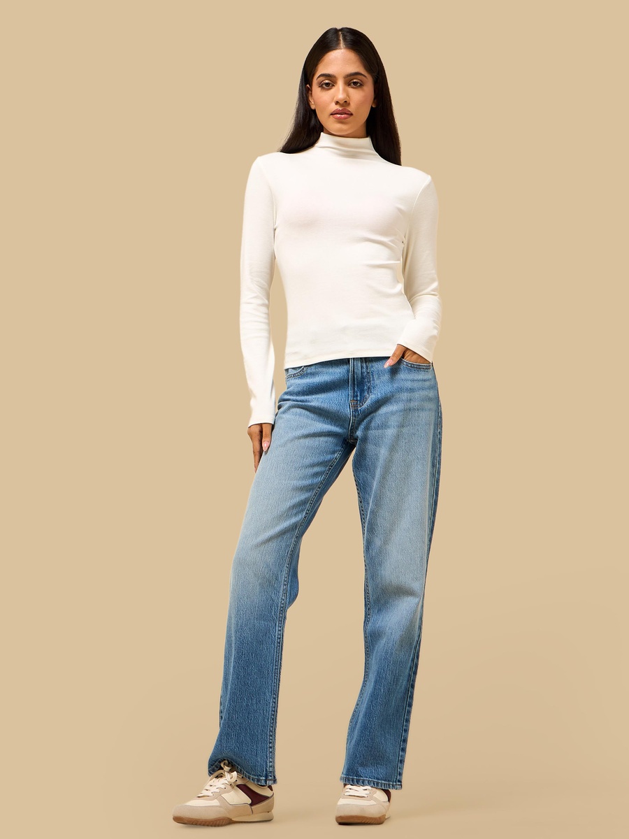 Plain Modal High Neck T-Shirt