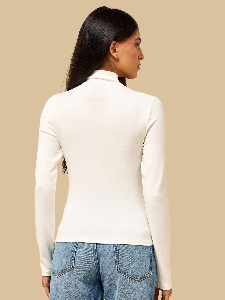 Plain Modal High Neck T-Shirt